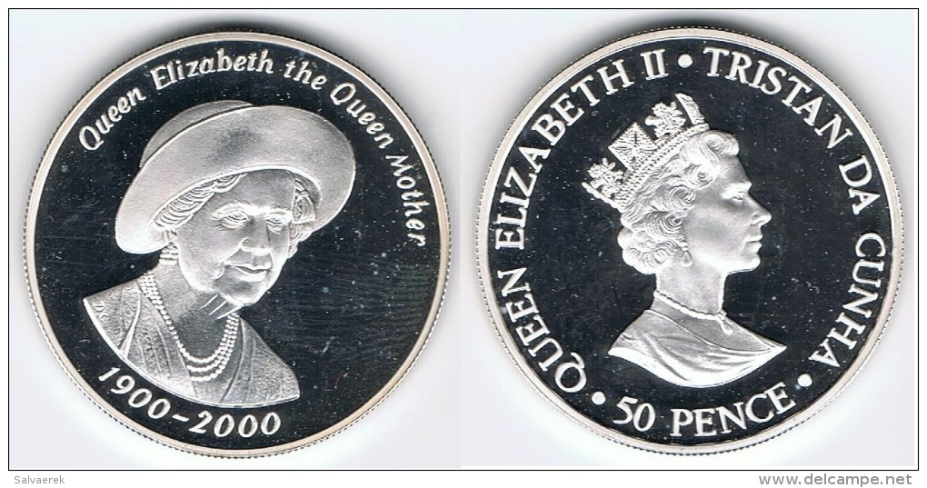 TRISTAN DA CUNHA 50 PENCE 2000 PLATA SILVER - Autres – Amérique