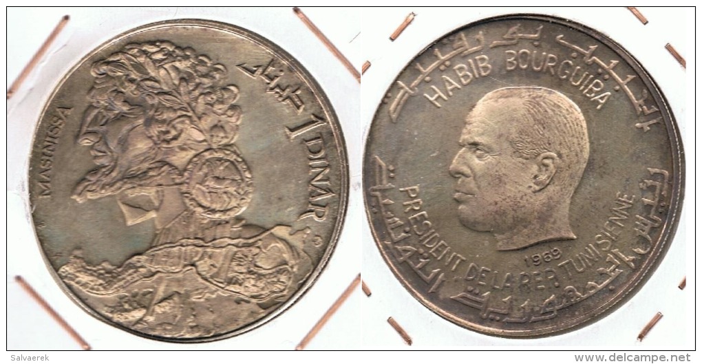 TUNEZ  MASINISSA  DINAR 1969 PLATA SILVER - Tunesien