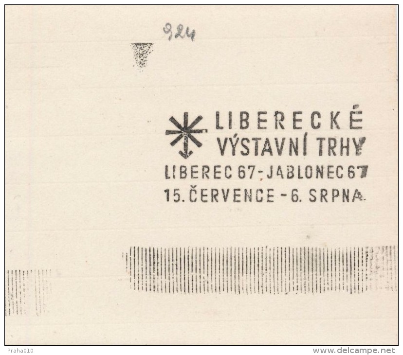 J2282 - Czechoslovakia (1945-79) Control Imprint Stamp Machine (R!): Liberec Exhibition Markets Liberec 67 - Jablonec 67 - Probe- Und Nachdrucke
