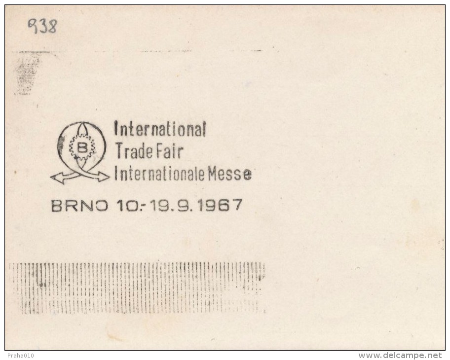 J2304 - Czechoslovakia (1945-79) Control Imprint Stamp Machine (R!): International Trade Fair Brno 1967 - Essais & Réimpressions
