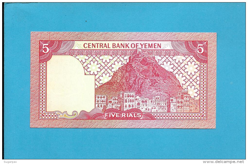 YEMEN ARAB REPUBLIC - 5 RIALS -  ND ( 1981 ) - P 17.a -  Sign. 5 - UNC. - Central Bank Of Yemen - 2 Scans - Yémen