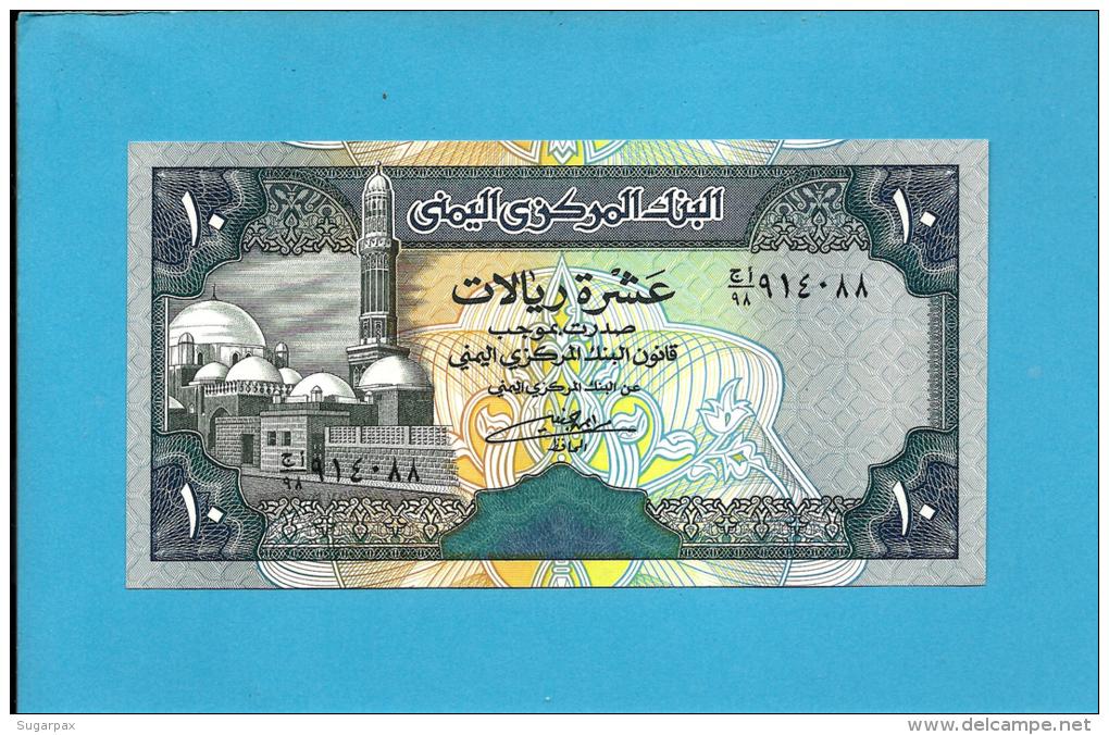 YEMEN ARAB REPUBLIC - 10 RIALS -  ND ( 1992 ) - P 24 -  Sign. 8 - UNC. - Central Bank Of Yemen - 2 Scans - Jemen