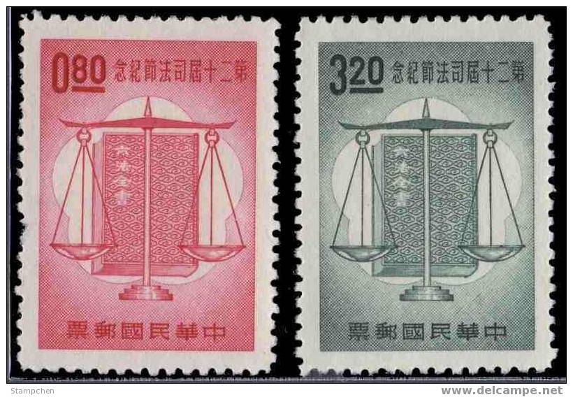 Taiwan 1965 20th Judicial Day Stamps Scales Book Justice Balance - Unused Stamps