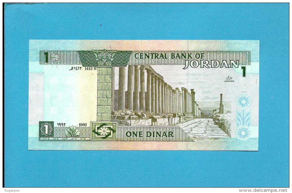 JORDAN - 1 DINAR - 1992 - P 24.a - UNC. - Sign. 19 - King Hussein - 2 Scans - Jordanien