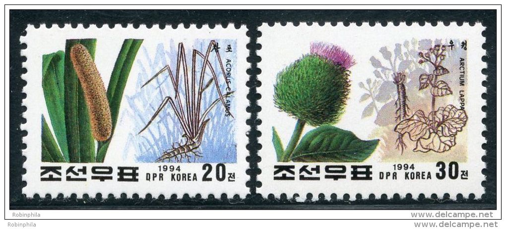 Korea 1994, SC #3375-76, Perf, Medicinal Plants - Plantas Medicinales