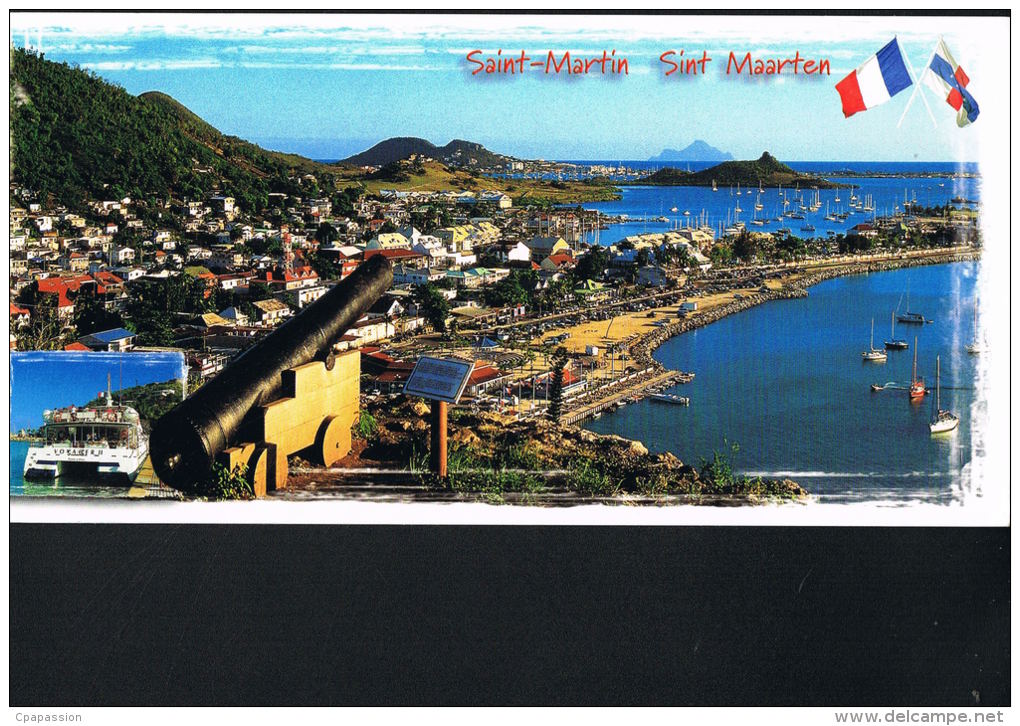 SAINT-MARTIN-SINT MAARTEN-GUADELOUPE  - Antilles Françaises -Marigot -CPM Format 21 X 10,5 - Saint Martin