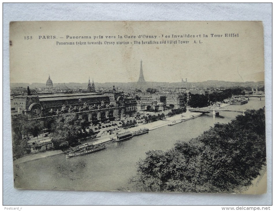 Paris Panorama Pris Vers La Gare D'Orsay Les Invalides Et La Tour Eiffel  A7 - Cartas Panorámicas