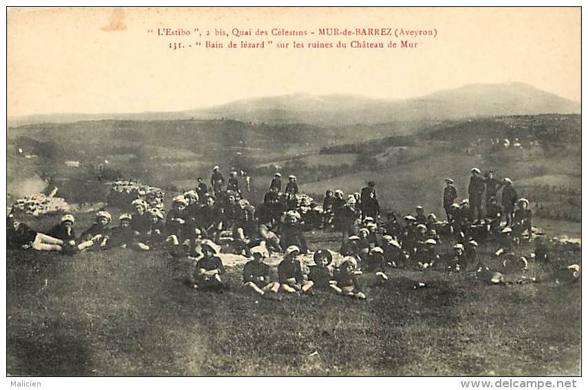 - Aveyron -ref-A278- Mur De Barrez - L Estibo -" Bains Du Lezard " Sur Les Ruines Du Chateau De Mur - Carte Bon Etat - - Autres & Non Classés