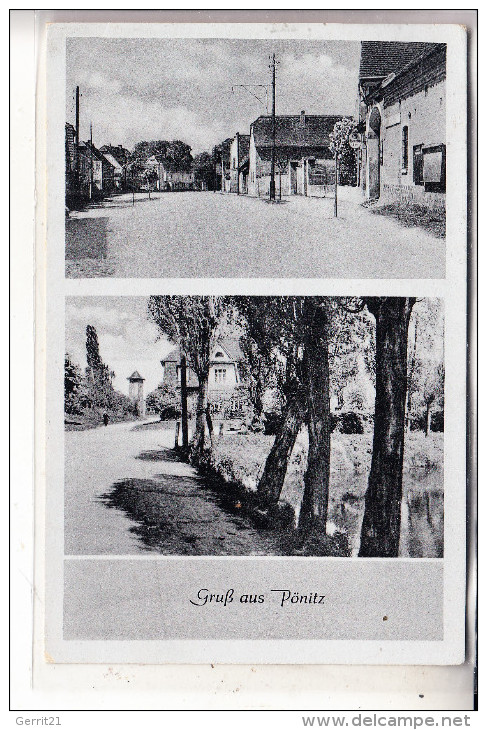 0-7127 TAUCHA - PÖNITZ, Gruss Aus.,.Landpoststempel "Pönitz, Kr. Leipzig" - Taucha