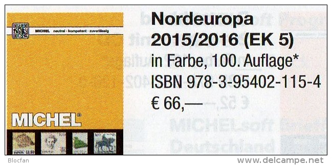 MICHEL Nord-Europa 2015/2016 Katalog Neu 66€ Band 5 Nordeuropa Stamp Danmark Eesti Soumi FL Latvia Litauen Norge Sverige - Other & Unclassified