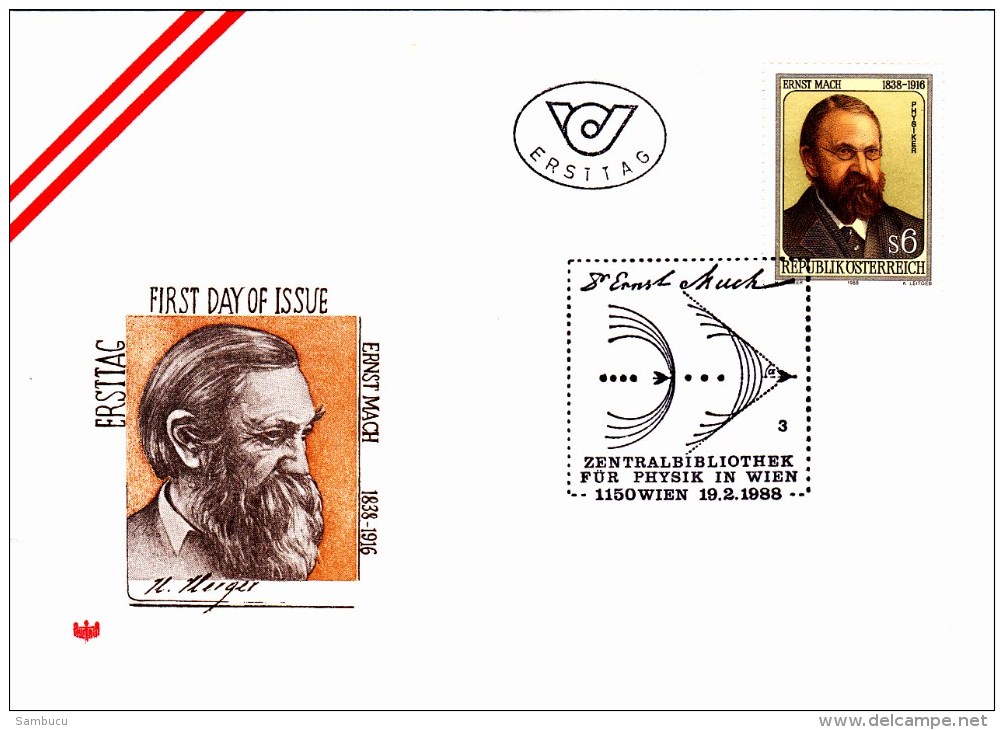 FDC Ernst Mach Physiker 1988 - FDC