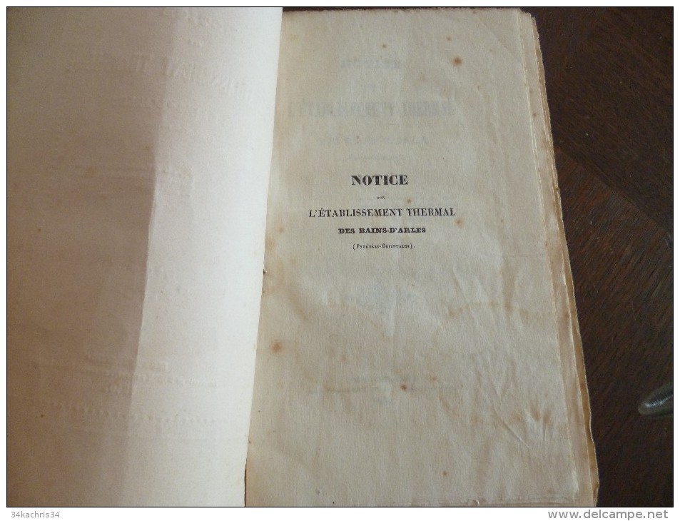 Rare Plaquette 1840 Notice De L'établissement Thermal DesBains- D'Arles Région Amélie Les Bains. Impr. Boehm Montpellier - Languedoc-Roussillon