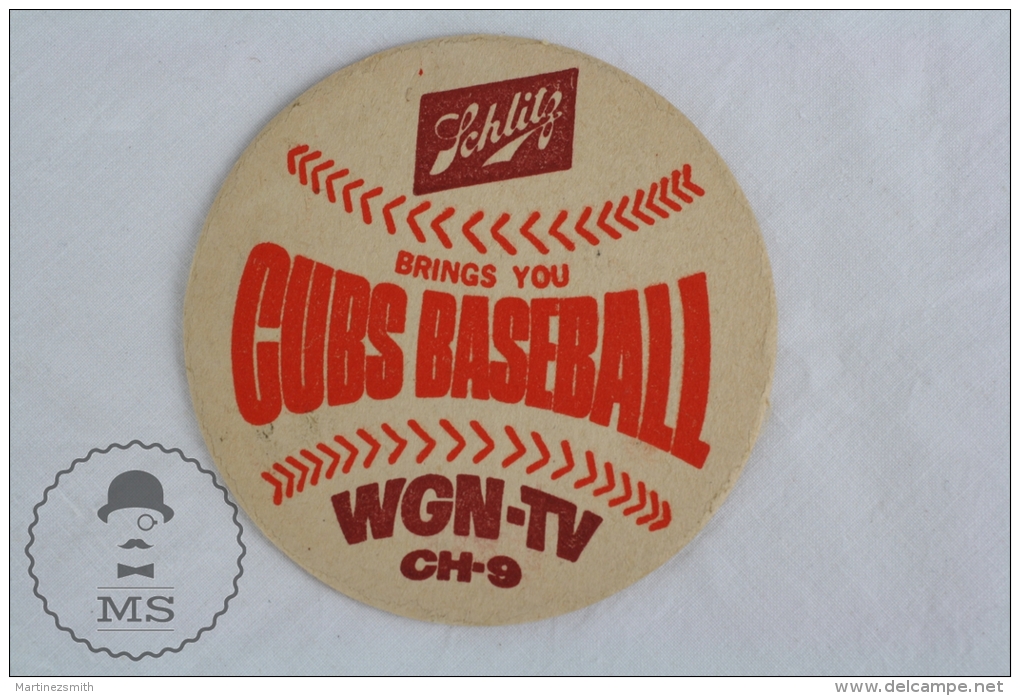 Vintage 1960´s  Advertising Schlitz Beer Coaster/ Beer Mats - Clubs Baseball WGN - TV CH-9 - Sous-bocks