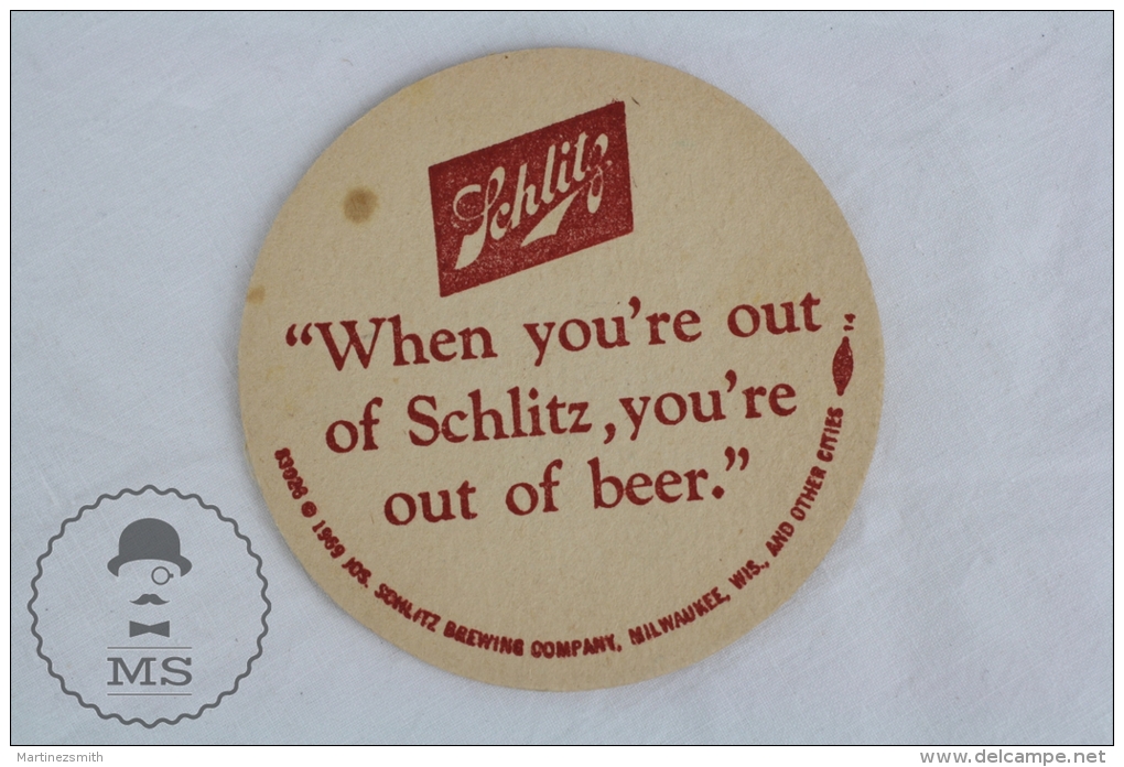 Vintage 1960´s  Advertising Schlitz Beer Coaster/ Beer Mats - Clubs Baseball WGN - TV CH-9 - Sous-bocks