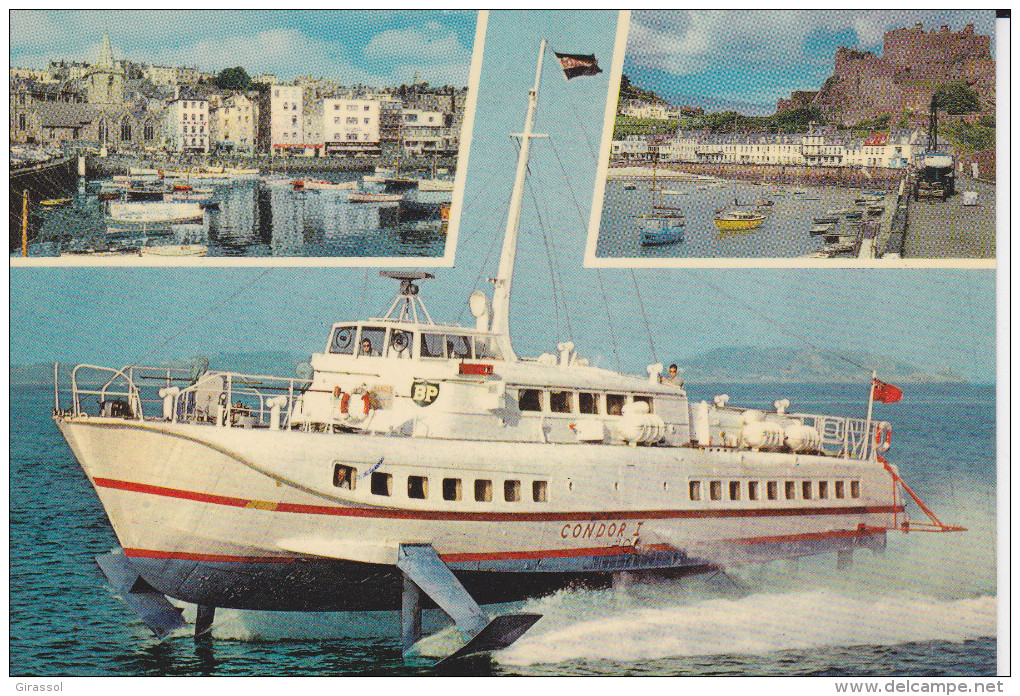 CPSM HYDROGLISSEUR CONDOR JERSEY GUERNESEY 1973 - Hovercrafts