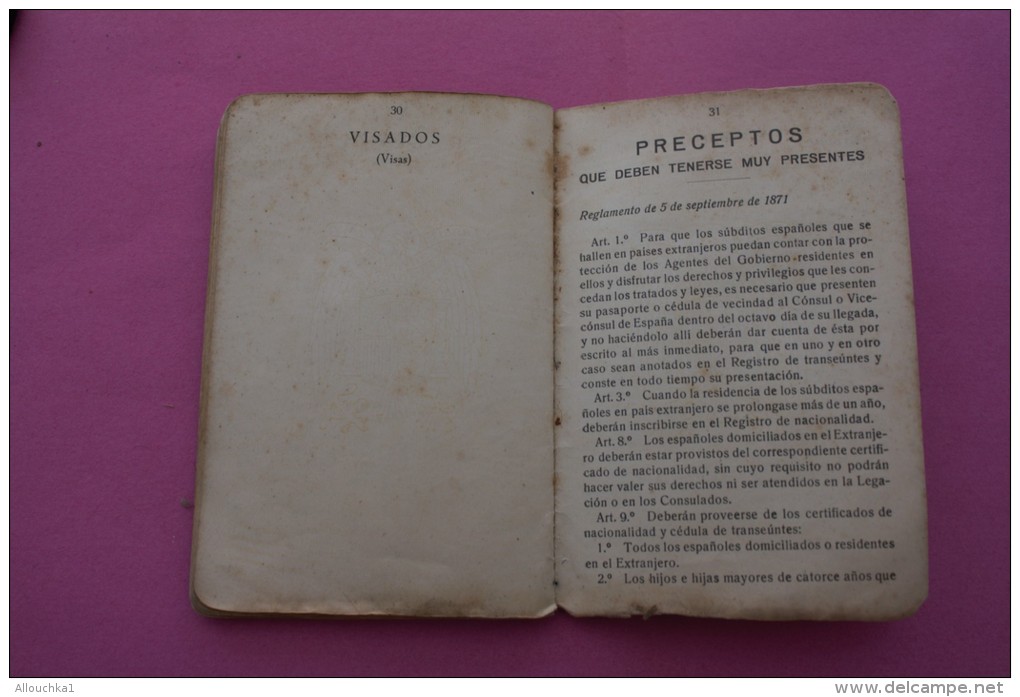 PASSPORT 1948 PASAPORTE ESPANA ESPAGNE DOCUMENTO HISTÓRICO+VIGNETTE VISA FISCAUX 900fr MINISTERE AFFAIRES ETRANGERE