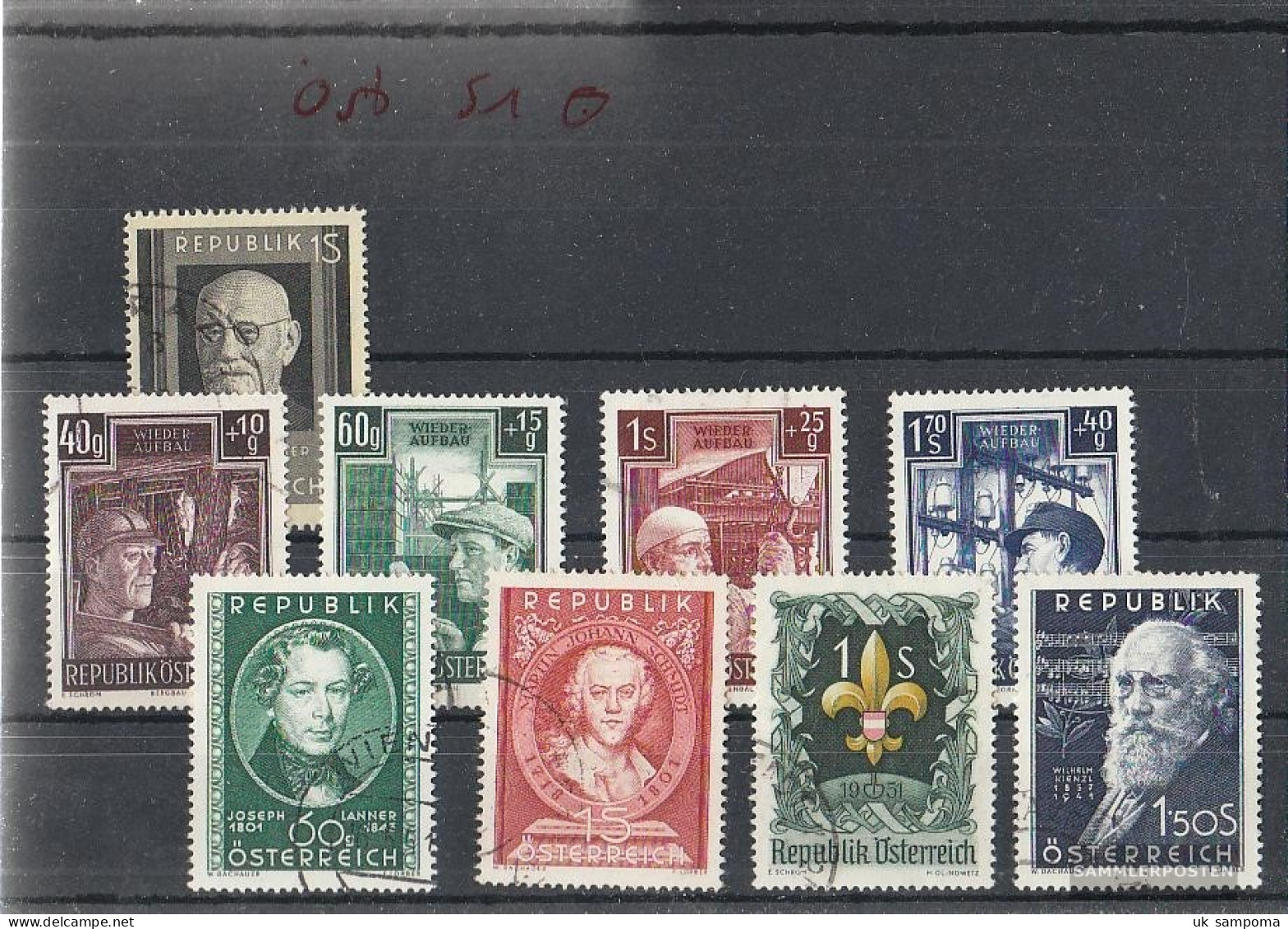 Austria 1951 Fine Used / Cancelled Complete Volume In Clean Conservation - Volledige Jaargang