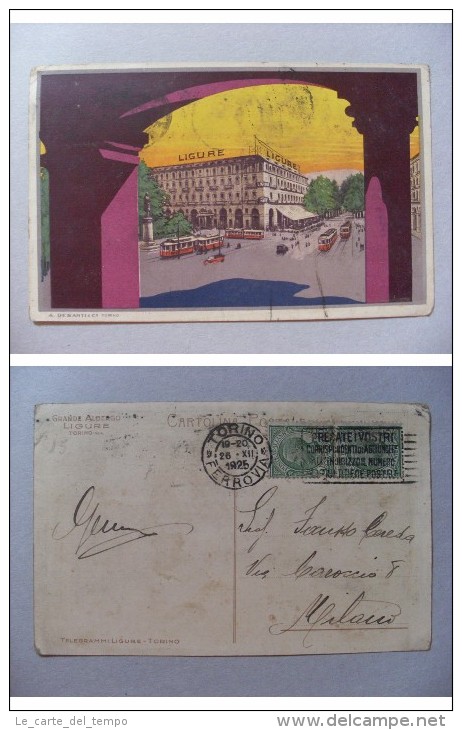 Cartolina/postcard Grande Albergo LIGURE - Torino. 1925 - Bares, Hoteles Y Restaurantes