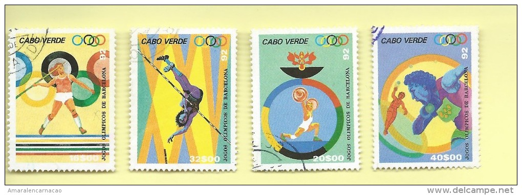 TIMBRES - STAMPS - CAP VERT E/ CAPE VERD - JEUX OLYMPIQUES DE BARCELONA (1992) - SÉRIE OBLITÉRÉ - Kap Verde