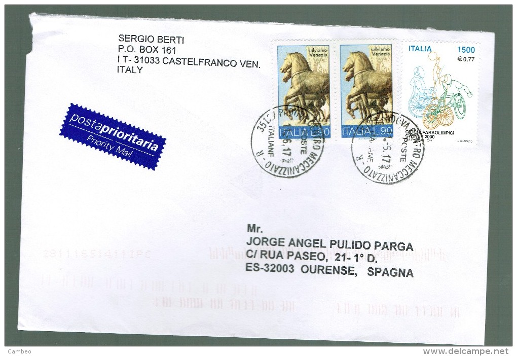 ITALY ITALIE USED LETTRE  2011  VENEZIA VENECIA  PARALYMPIC GAMES SYDNEY 2000   BASKETBALL - Sommer 2000: Sydney - Paralympics