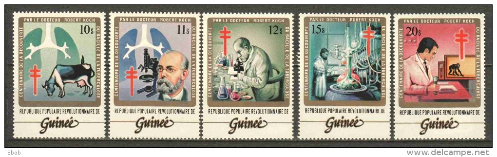 Guinee 1983 Mi 948-953 MNH ROBERT KOCH TUBERCULOSE - Onderzoekers