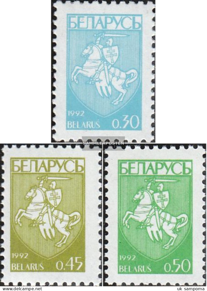 Weißrussland 14-16 (complete Issue) Unmounted Mint / Never Hinged 1992 Clear Brands: State Emblem - Belarus