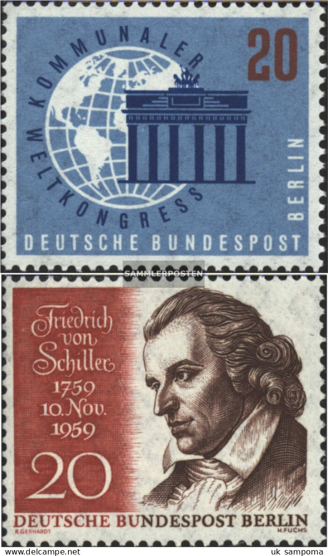 Berlin (West) 189,190 (complete Issue) Unmounted Mint / Never Hinged 1959 World Congress, Schiller - Unused Stamps