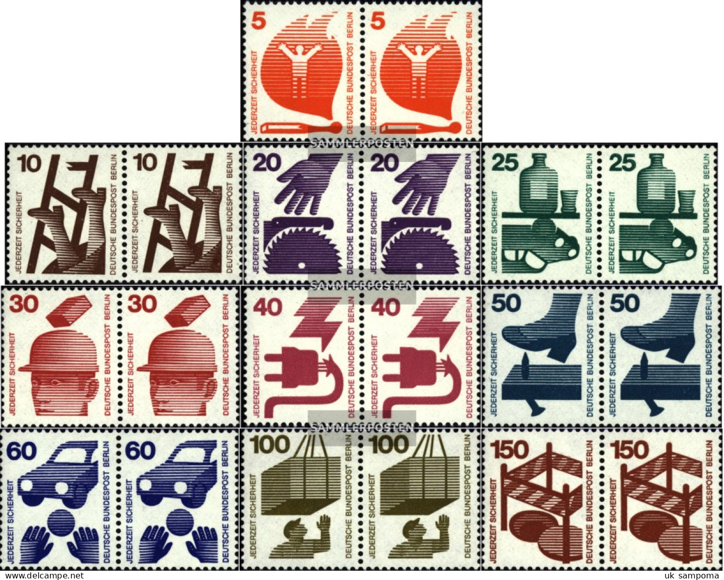 Berlin (West) 402A Securities-411A Securities Horizontal Couples (complete Issue) Unmounted Mint / Never Hinged 1971 Acc - Unused Stamps