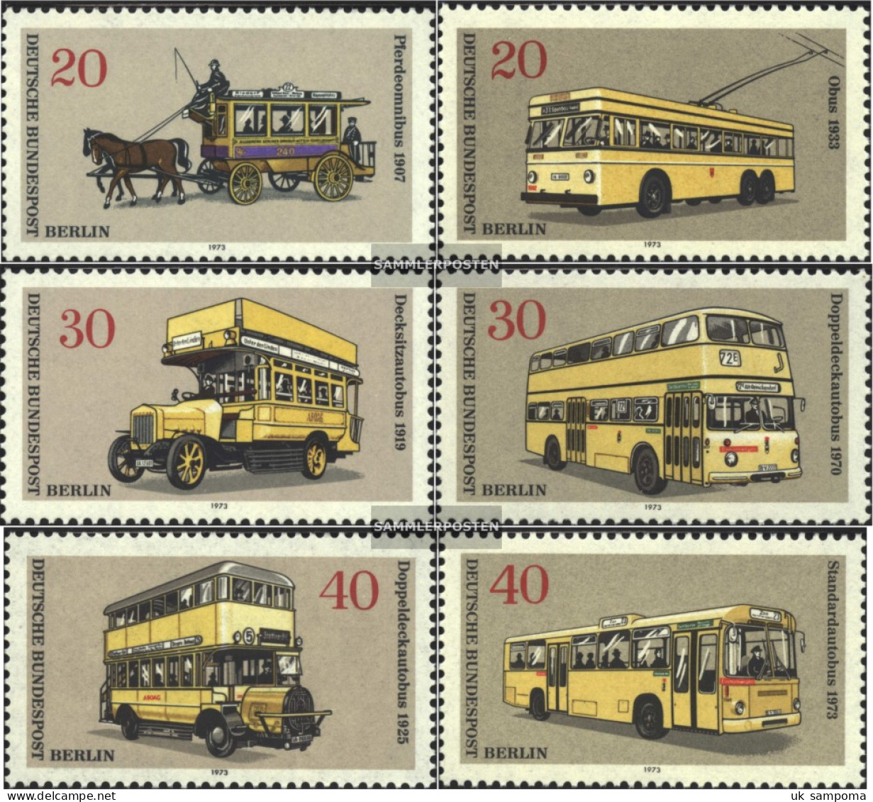 Berlin (West) 446-451 (complete.issue) Unmounted Mint / Never Hinged 1973 Berlin Transport Museum - Unused Stamps