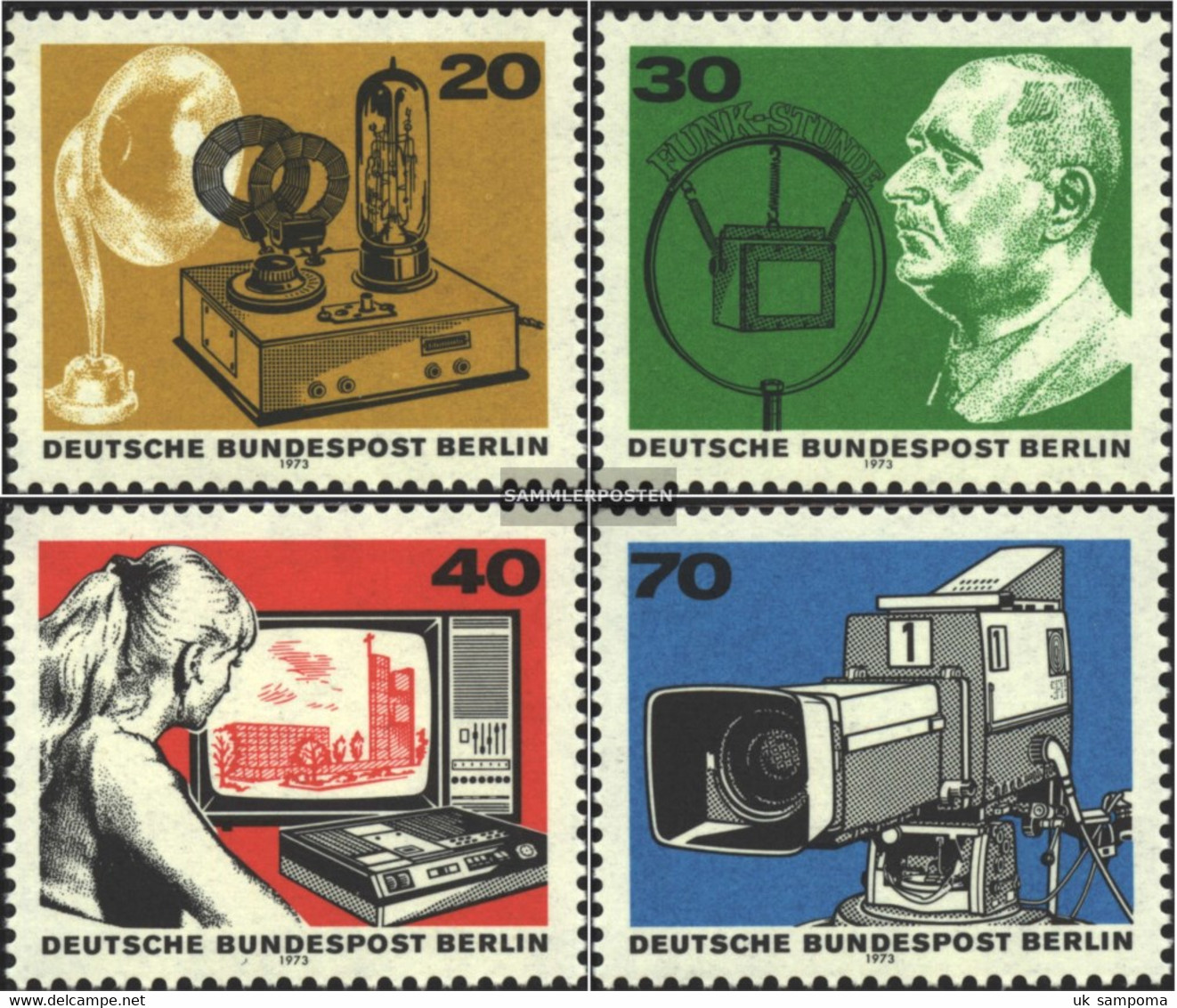 Berlin (West) 455-458 (complete.issue) Unmounted Mint / Never Hinged 1973 50 Years Broadcasting - Unused Stamps
