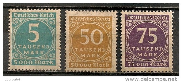 Timbres - Allemagne - Empire - 1923 - Dentelure En Zig Zag - Lot De 3 Timbres - - Autres & Non Classés