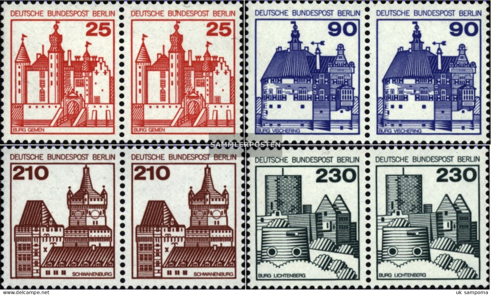 Berlin (West) 587wP-590wP Horizontal Couples (complete Issue) Unmounted Mint / Never Hinged 1978 Fortresses And Castles - Unused Stamps