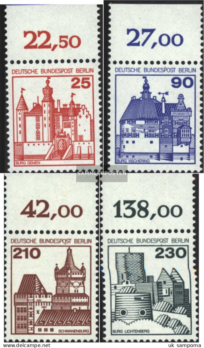 Berlin (West) 587-590 Upper Edge Piece (complete Issue) Unmounted Mint / Never Hinged 1978 Fortresses And Castles - Unused Stamps