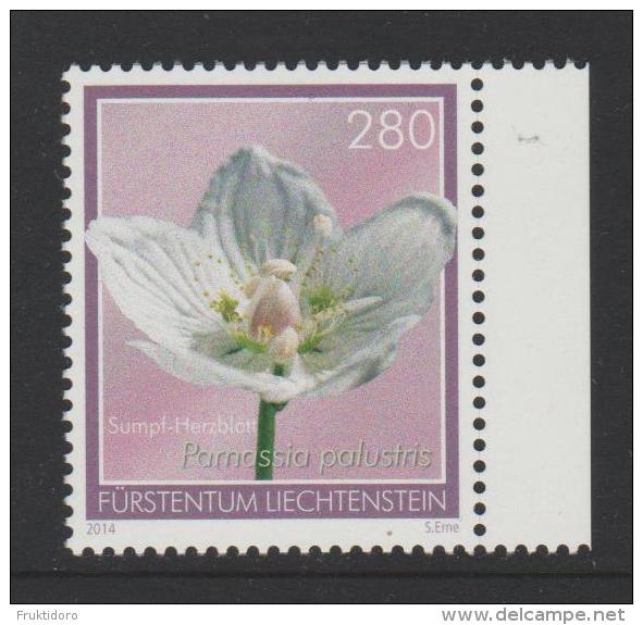 Liechtenstein Mi 1718 Bog Flowers - Marsh Grass-of-Parnassus - Parnassia Palustris - 2014 - Unused Stamps