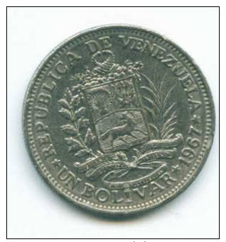 VENEZUELA - PIECE DE 1 BOLIVAR - 1967 - Venezuela