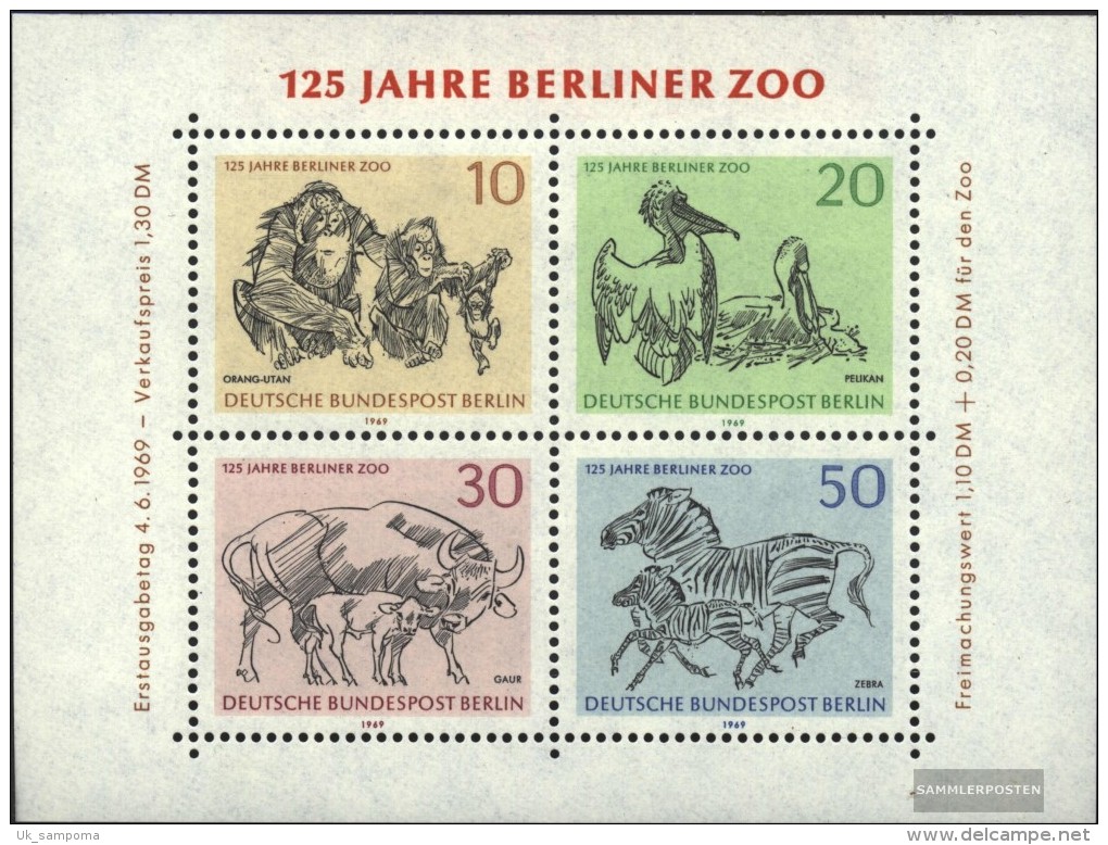 Berlin (West) Block2 (complete.issue) Unmounted Mint / Never Hinged 1969 Berlin Zoo - Blocchi