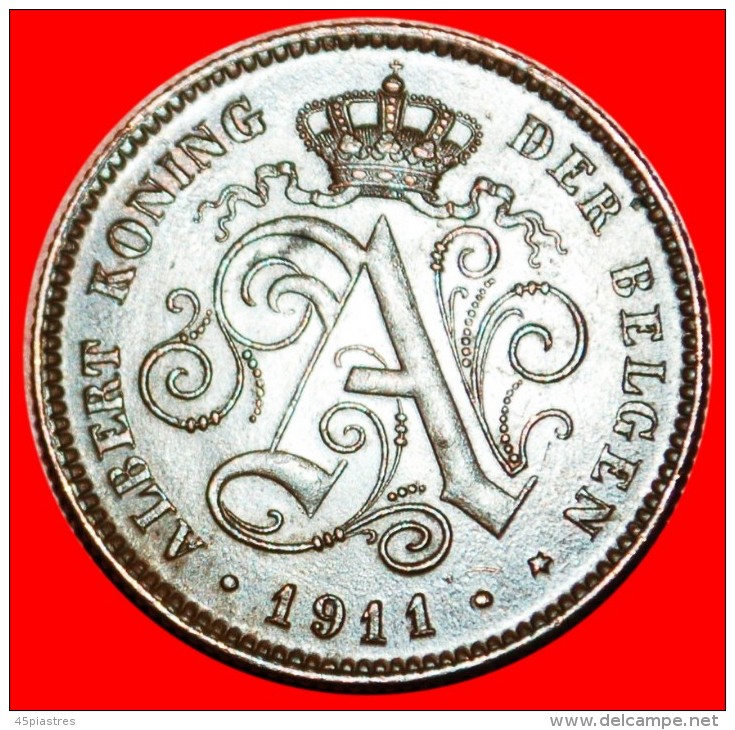 * DUTCH LEGEND~LARGE DATE: BELGIUM ★ 2 CENTIMES 1911! ALBERT I (1909-1934) LOW START &#9733; NO RESERVE! - 2 Centimes