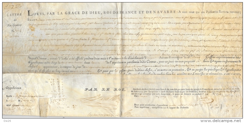 Lettre De Ratification Sur Parchemin Pour Une Cession De Propriété - May 1777 à Beaugé (Maine Et Loire) - Avec Sceau - Manuscripten