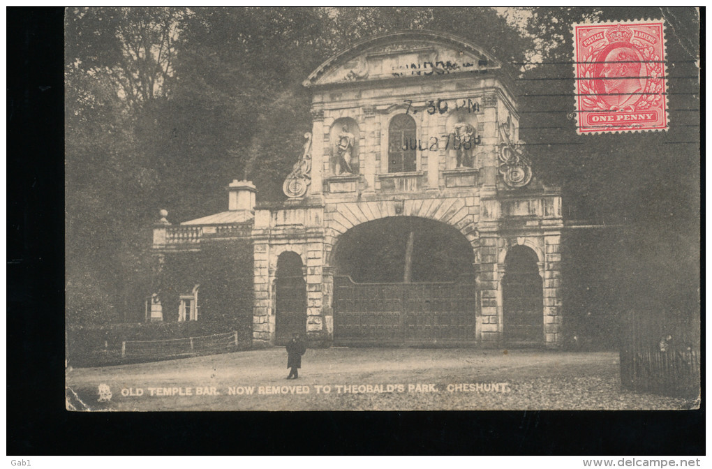 Angleterre -- Old Temple Bar -- Now Remoyed To Theobald's Park -- Cheshunt - Herefordshire