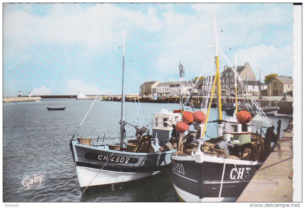 CPSM SAINT VAAST LA HOUGUE MANCHE LE PORT ET PREPARATIFS POUR LA PECHE - Saint Vaast La Hougue