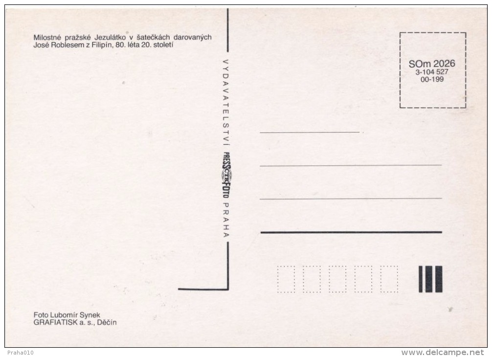 J2720 - Czechoslovakia (1991) Manufacturing Defect (RR!) - Cartes Maximum: Graceful Infant Jesus Of Prague - Plaatfouten En Curiosa