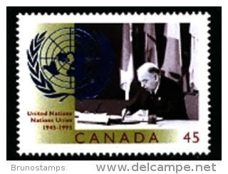 CANADA - 1995   ANNIVERSARY OF UNITED NATIONS  MINT NH - Nuovi