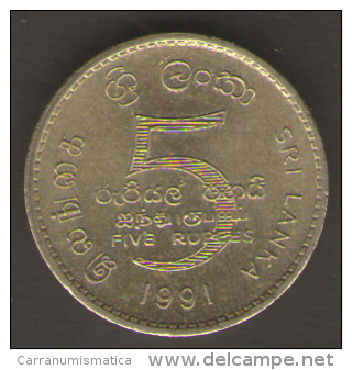 SRI LANKA 5 RUPEES 1991 - Sri Lanka