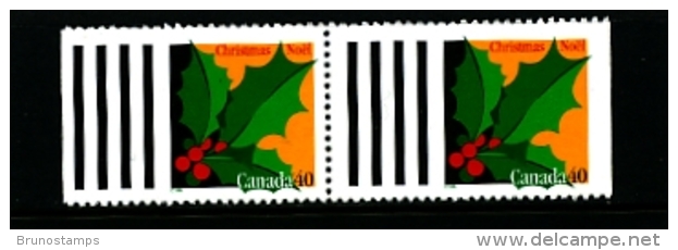 CANADA - 1995  40c  CHRISTMAS  PAIR  FROM BOOKLET  MINT NH - Nuovi