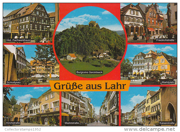 22061- LAHR- TRADITIONAL HOUSES, SQUARES, STREET VIEWS, FORTRESS RUINS - Lahr