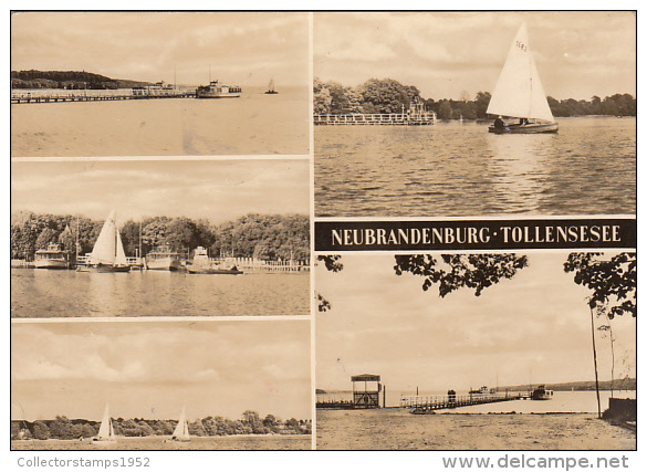 22079- NEUBRANDENBURG- TOLLENSESEE LAKE, PIER, BOATS, SAILING - Neubrandenburg