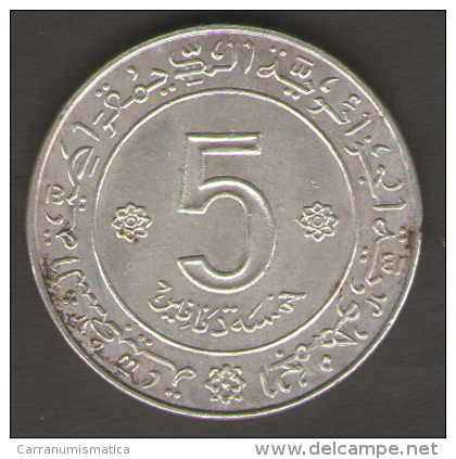 ALGERIA 5 DINARI 1972 10th Anniversary Of Independence AG SILVER - Algeria