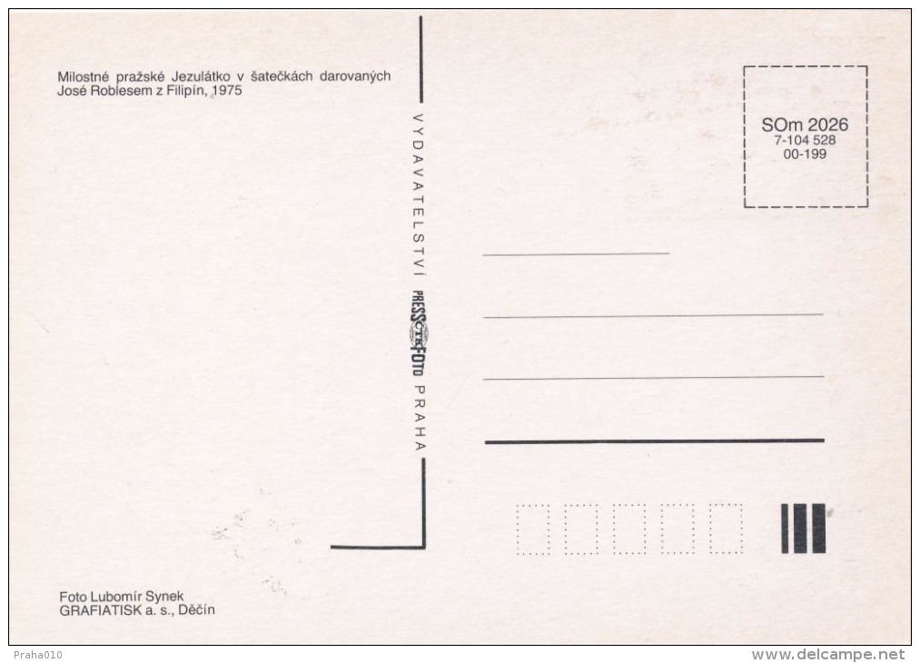 J2736 - Czechoslovakia (1991) Manufacturing Defect (RR!) - Cartes Maximum: Graceful Infant Jesus Of Prague - Plaatfouten En Curiosa