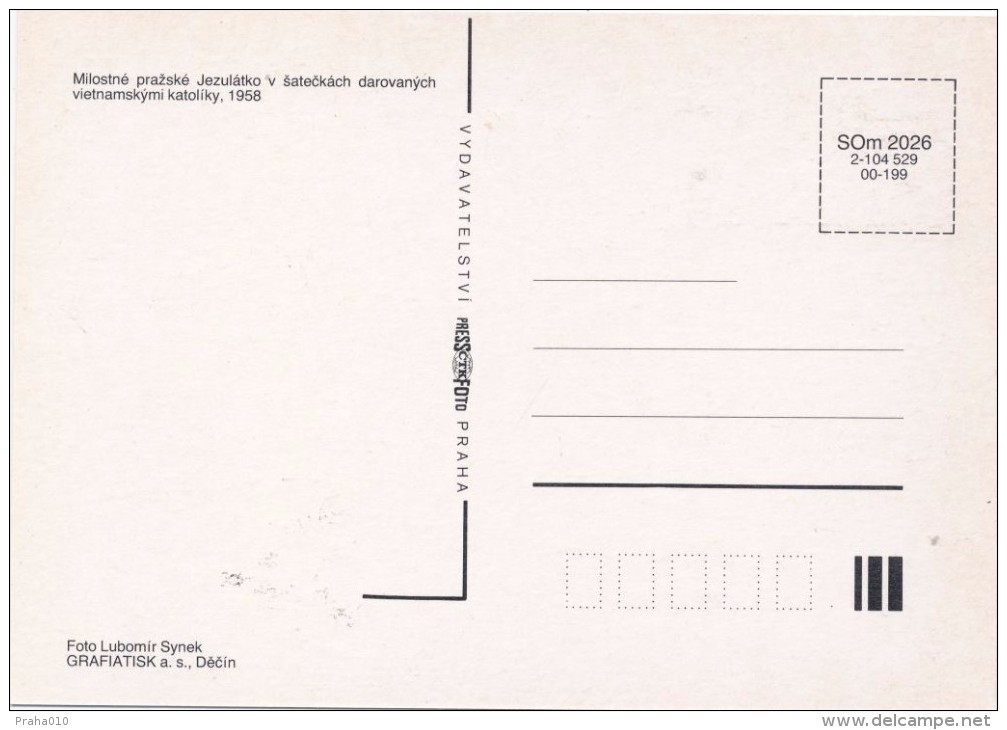 J2740 - Czechoslovakia (1991) Manufacturing Defect (RR!) - Cartes Maximum: Graceful Infant Jesus Of Prague - Plaatfouten En Curiosa