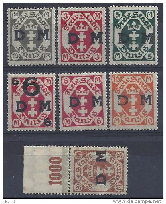 Germany (Danzig) 1922 Dienstmarken  (**) MNH  Mi.22-28 (see Scans + Discription) - Sonstige & Ohne Zuordnung